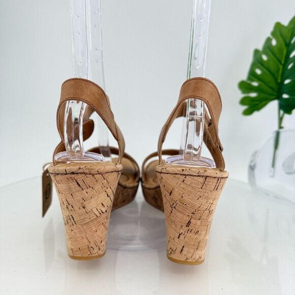 Born Lenore Platform Wedge Sandals Womens Size 10 M Brown Leather Buckle Shoes - Picture 7 of 15